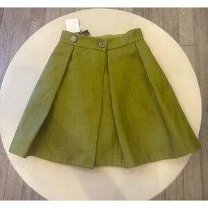 Sportmax Defilé Max Mara $595 Made in Italy Green Pleated Skirt Luxury Size 4